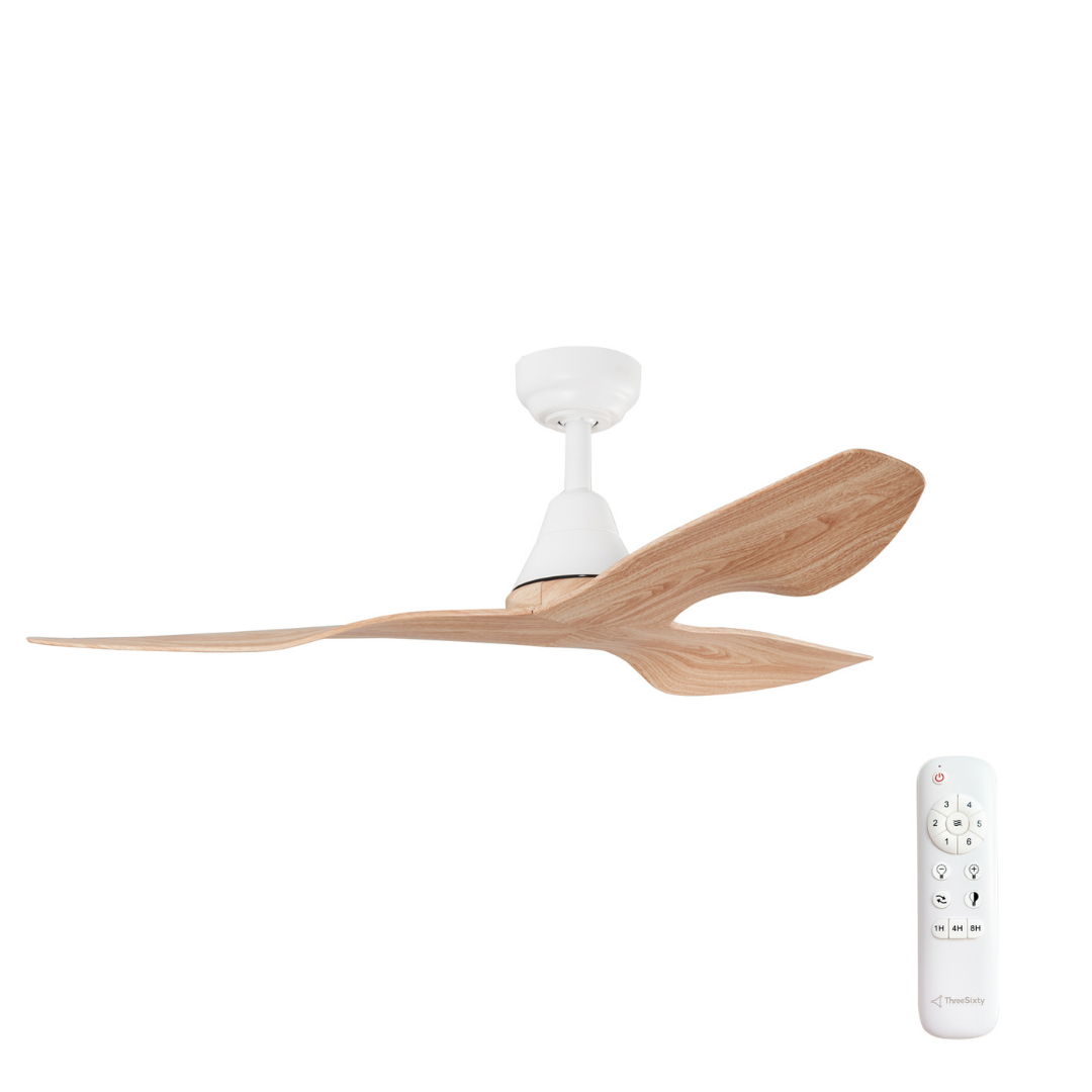 Simplicity DC Ceiling Fans 52" (132cm) - White/Light Oak